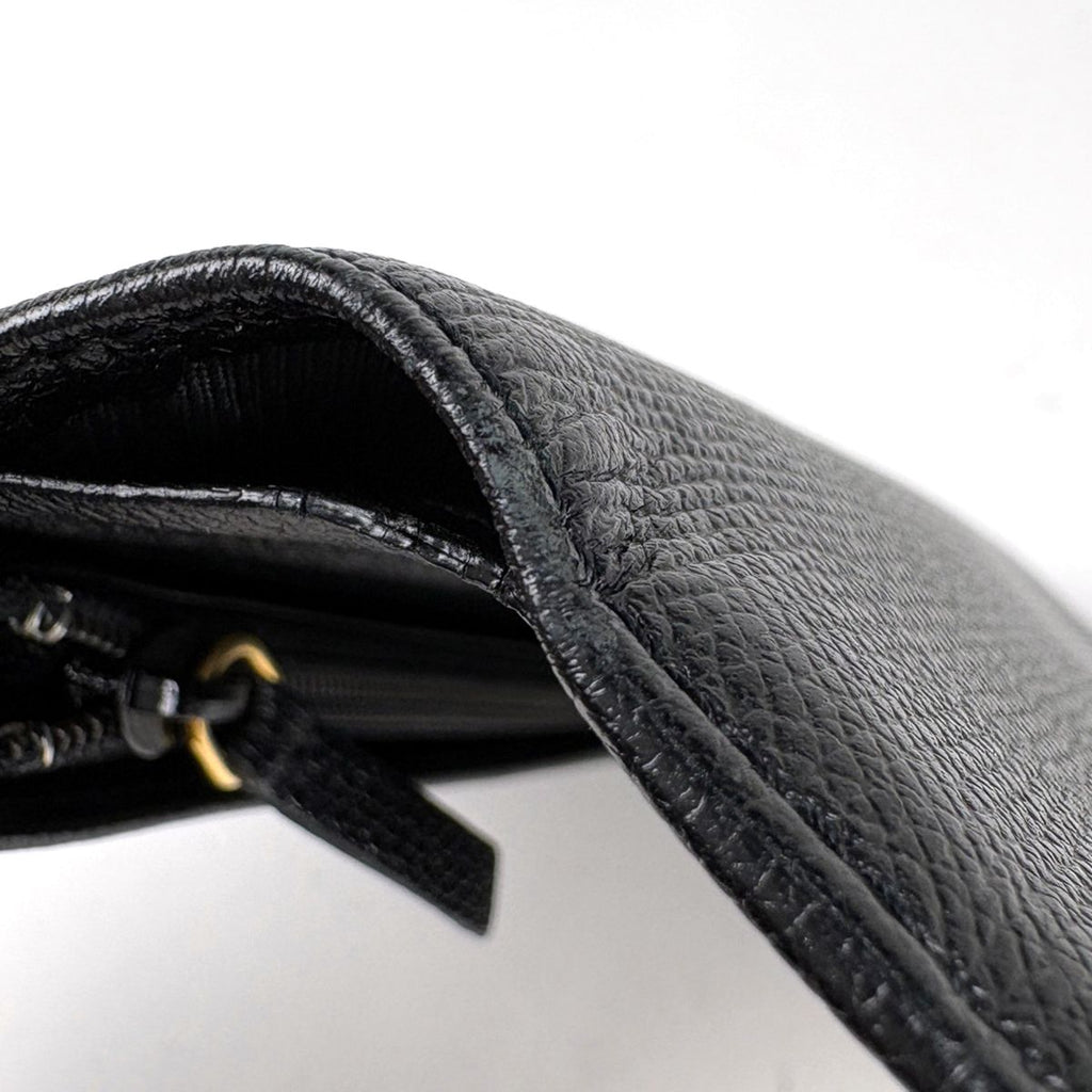 Chanel Coco Button Bifold Wallet Leather Black — view 4