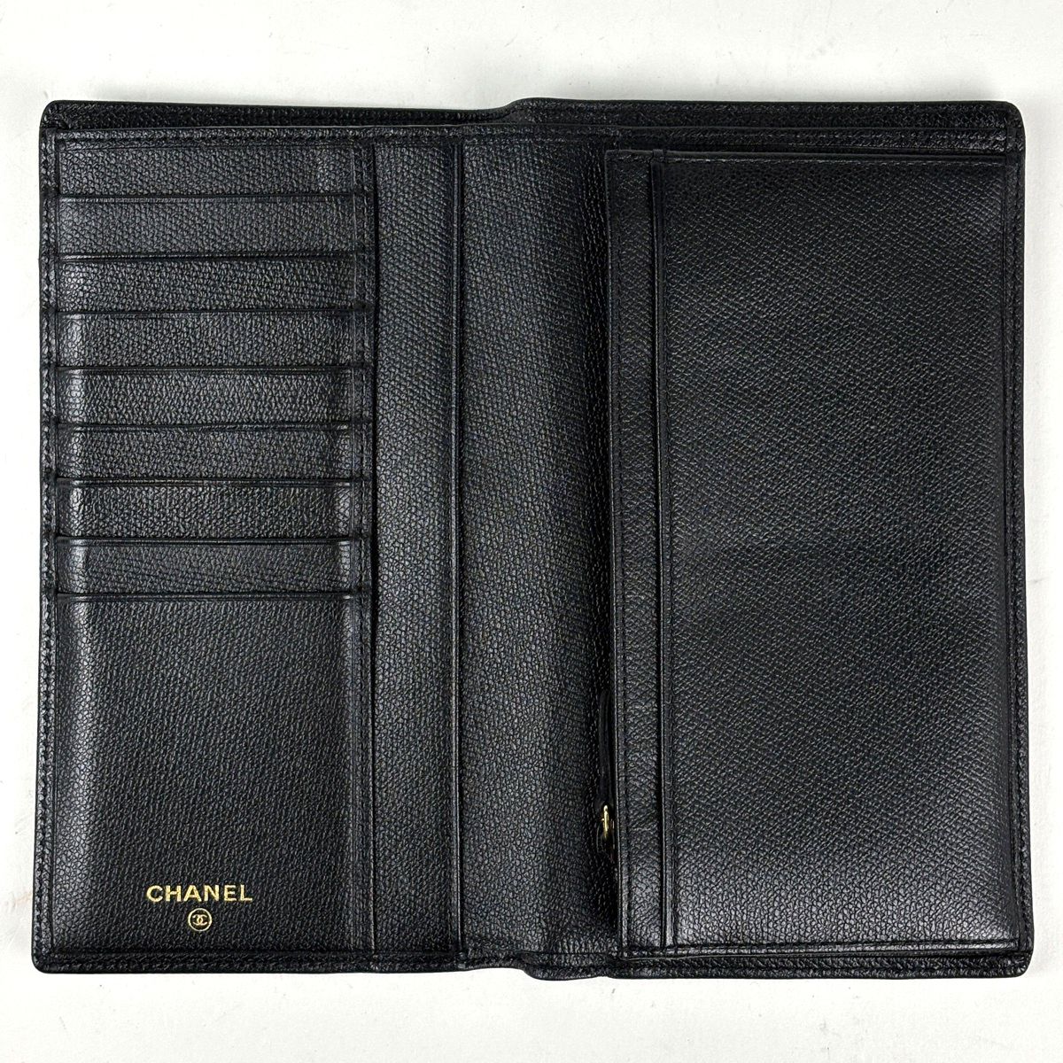 Chanel Coco Button Bifold Wallet Leather Black — view 8