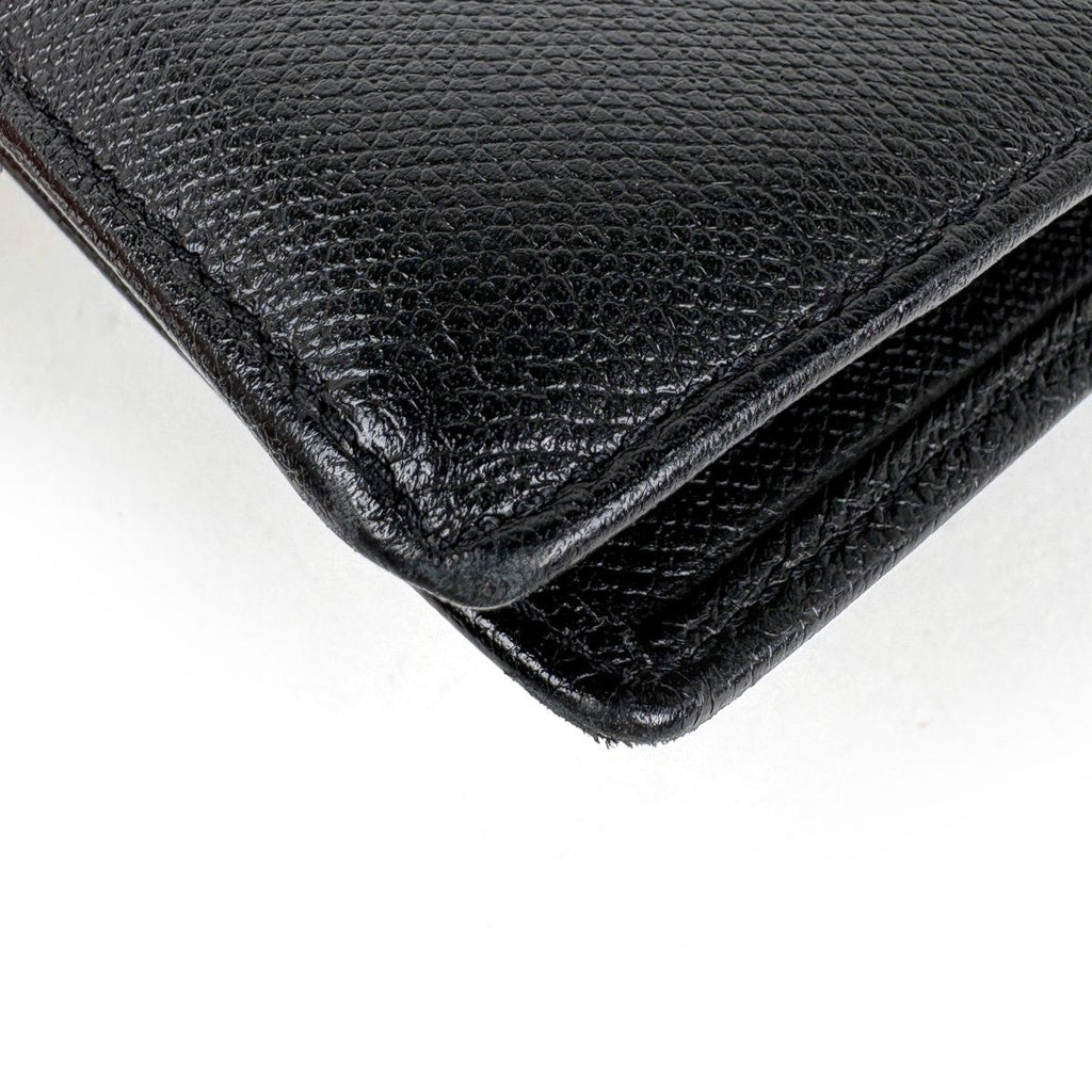 Chanel Coco Button Bifold Wallet Leather Black — view 3