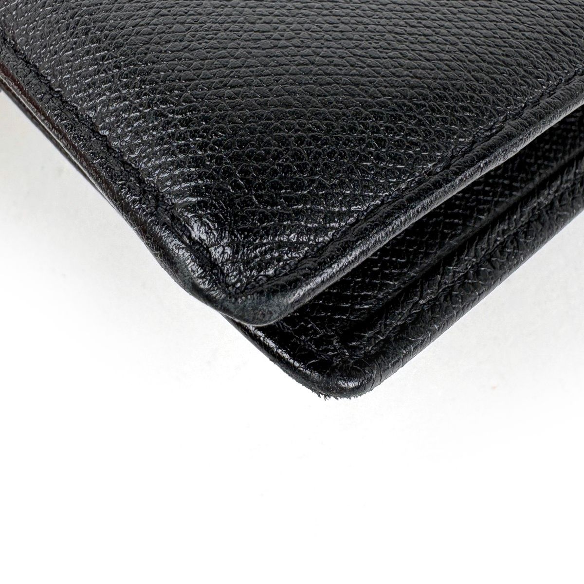 Chanel Coco Button Bifold Wallet Leather Black — view 3