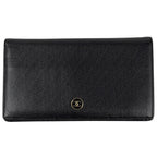Chanel Coco Button Bifold Wallet Leather Black