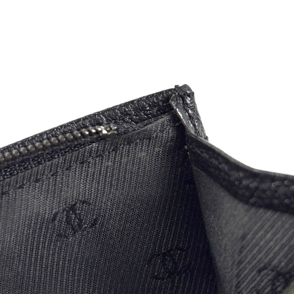 Chanel Coco Button Bifold Wallet Leather Black — view 6
