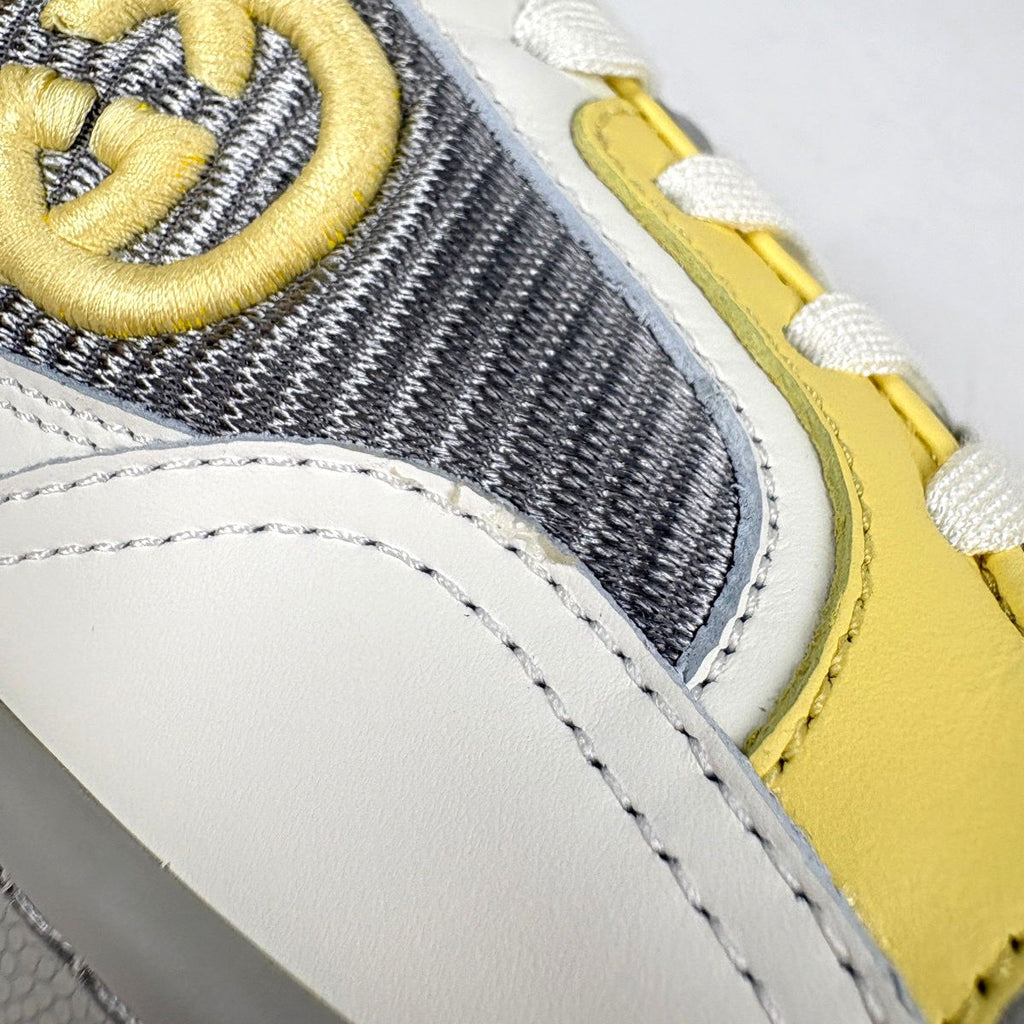 Gucci Interlocking Sneakers Low Cut Shoes Leather Yellow — view 4
