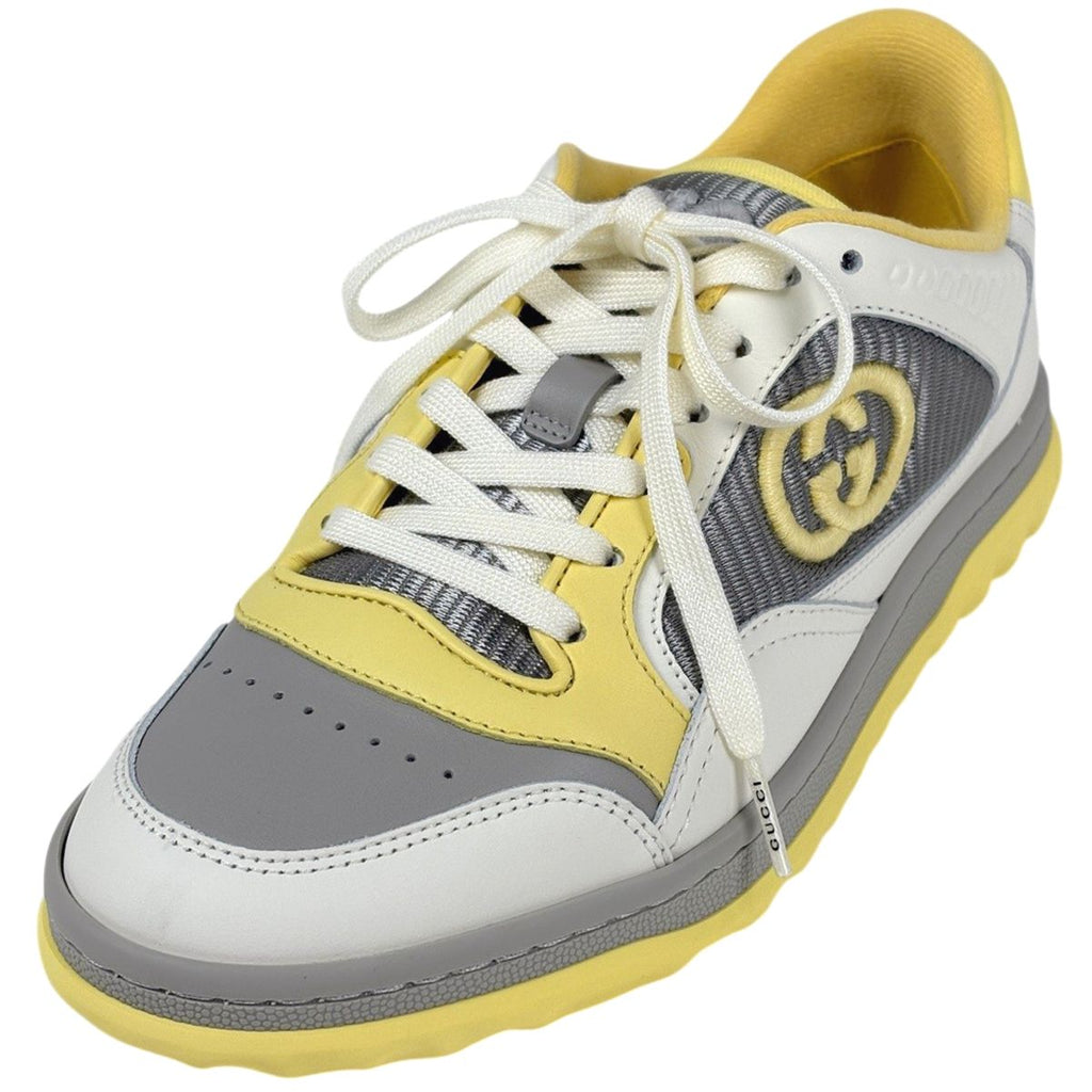 Gucci Interlocking Sneakers Low Cut Shoes Leather Yellow