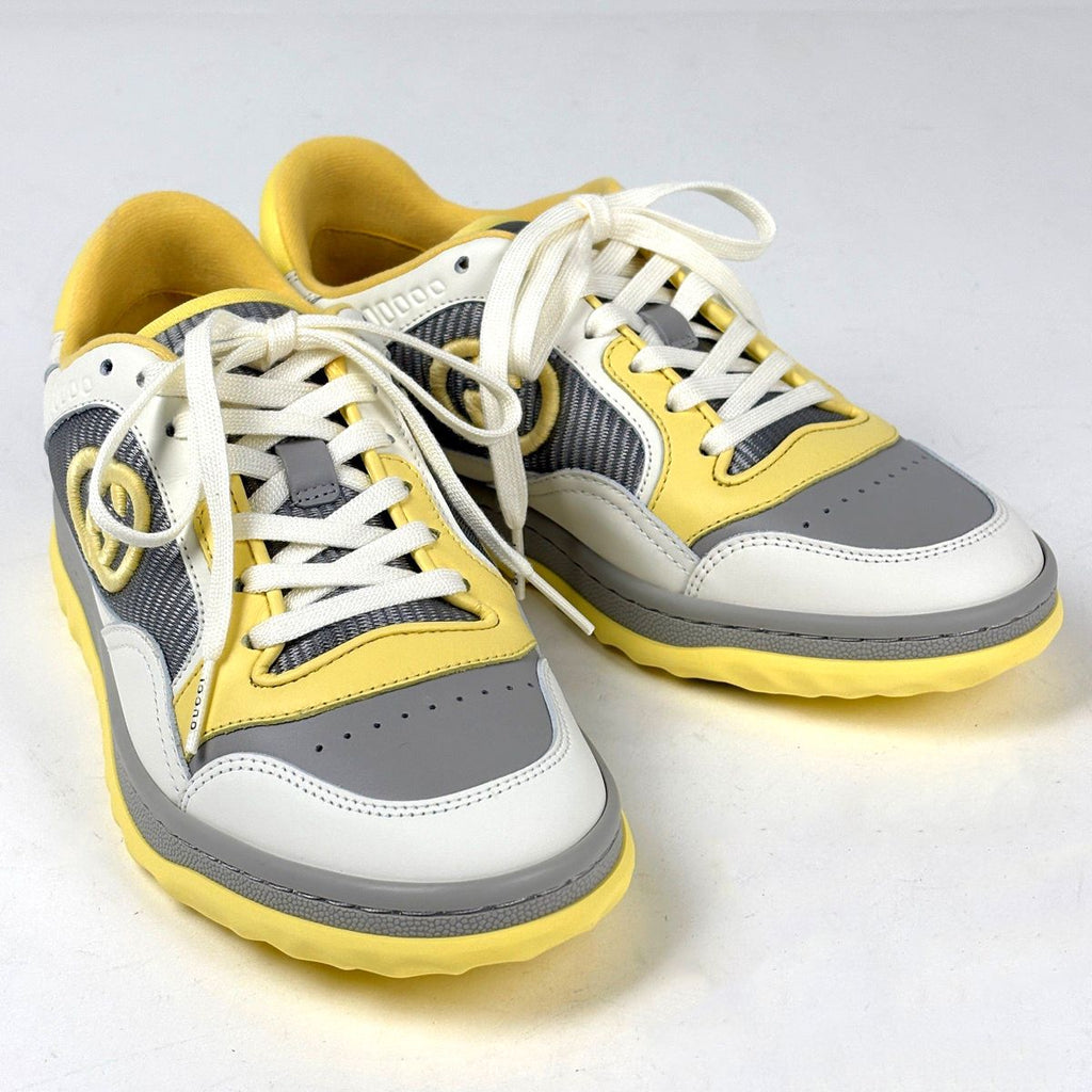 Gucci Interlocking Sneakers Low Cut Shoes Leather Yellow — view 6