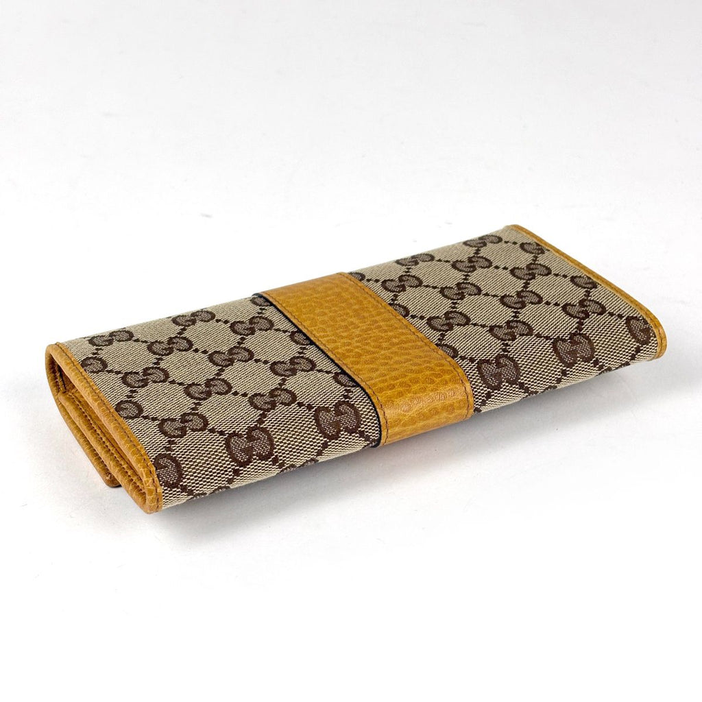 Gucci GG Pattern Bifold Wallet Canvas Yellow Beige — view 2