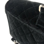 Chanel CC Logo Chain Backpack Quilted Velour Black — view 5