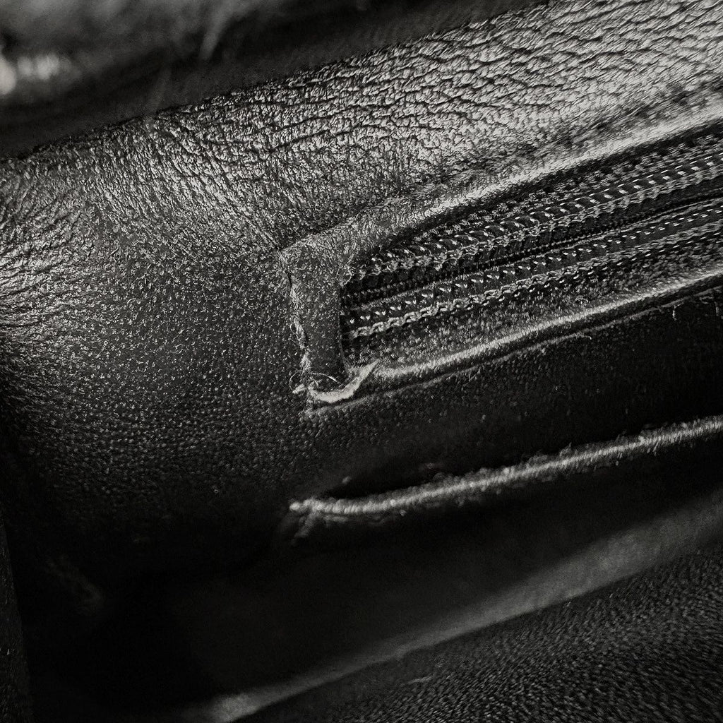 Chanel CC Logo Chain Backpack Quilted Velour Black — view 9
