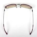Chanel CC Logo Sunglasses Eyewear Rimless Metal Pink Silver — view 3