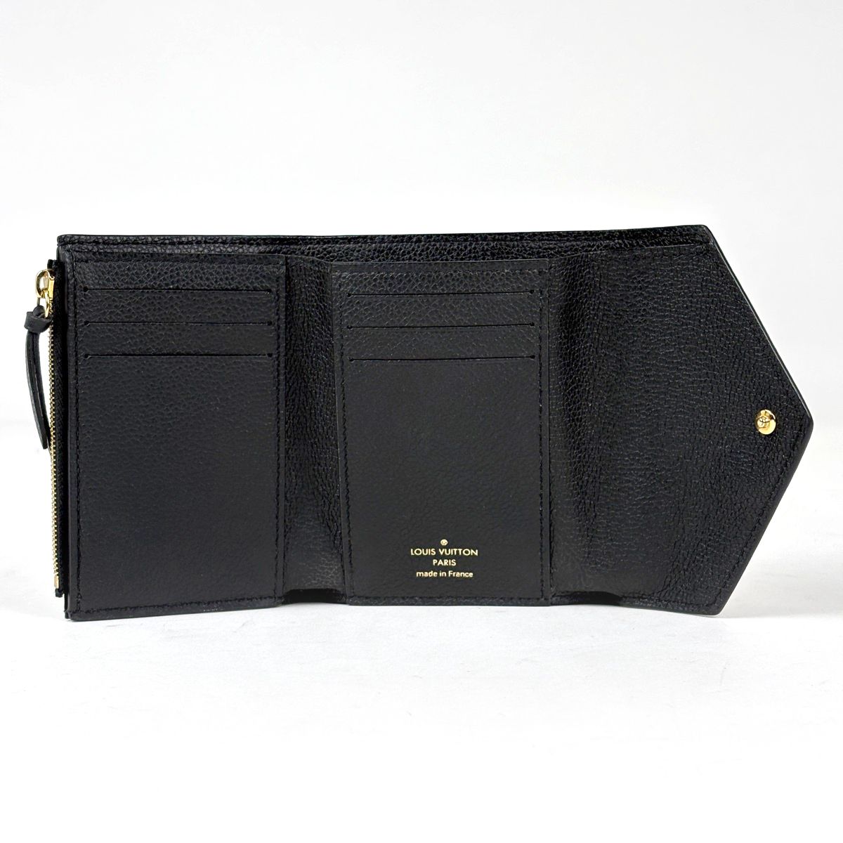 Louis Vuitton Portefeuille Victorine Trifold Wallet Monogram Empreinte Noir — view 6