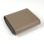 Loewe Anagram Compact Flap Wallet Billfold Coin Purse Bifold Leather Beige — view 2