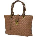Bottega Veneta Intrecciato Handbag Leather Brown