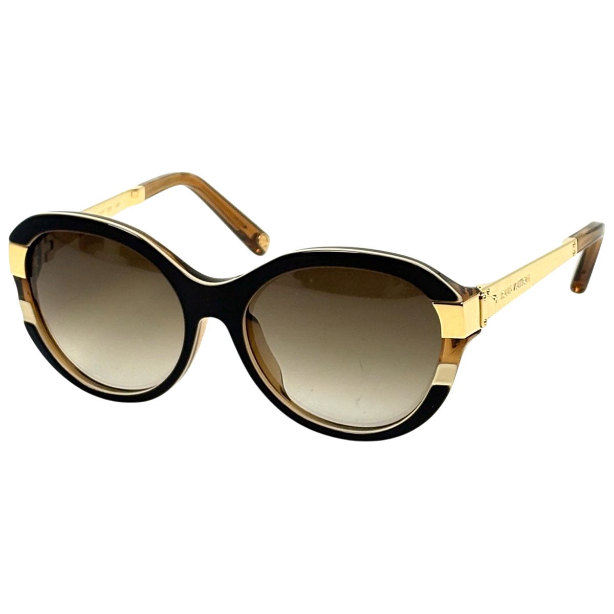 Louis Vuitton Petit Spucson Cat Eye Sunglasses Eyewear Metal Gold Brown