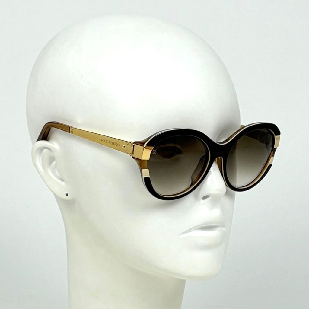 Louis Vuitton Petit Spucson Cat Eye Sunglasses Eyewear Metal Gold Brown — view 5
