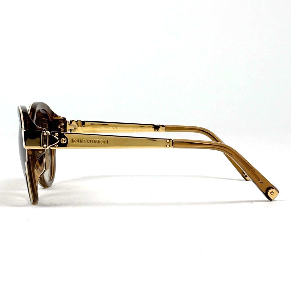 Louis Vuitton Petit Spucson Cat Eye Sunglasses Eyewear Metal Gold Brown — view 2