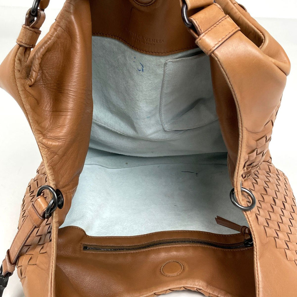 Bottega Veneta Intrecciato Shoulder Bag Campana Leather Brown — view 8