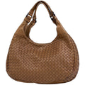 Bottega Veneta Intrecciato Shoulder Bag Campana Leather Brown