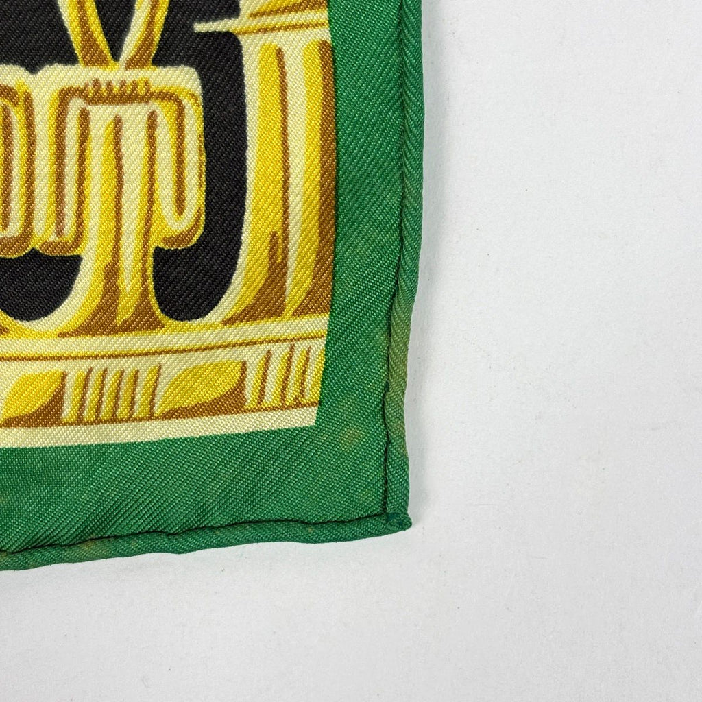 Hermes Carre 90 Tutankhamun Egypt Scarf Silk Green Multicolor — view 3