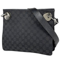 Gucci GG Pattern Shoulder Bag Canvas Black