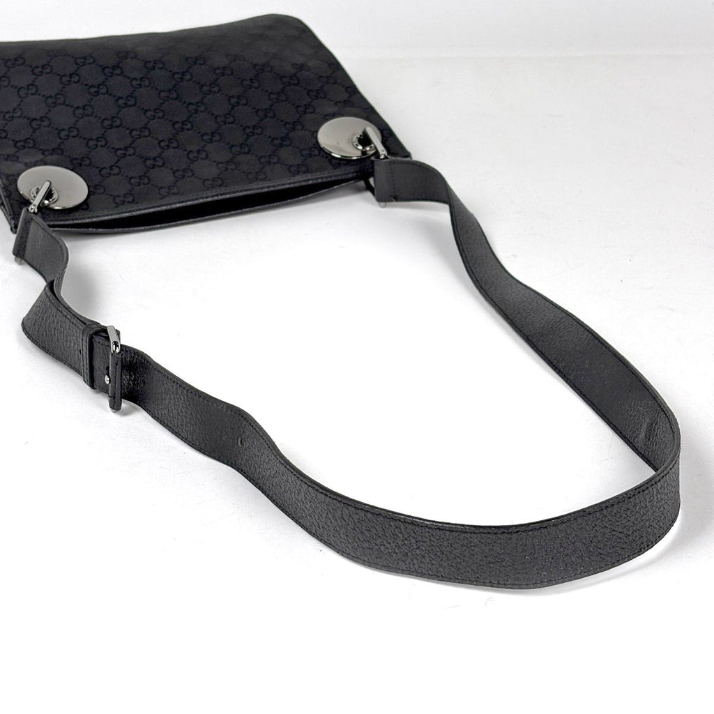 Gucci GG Pattern Shoulder Bag Canvas Black — view 6