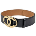 Chanel CC Logo Belt 00 Leather Black
