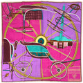 Hermes Carre 90 Projet de Voiture Petit Duc Bateau Carriage Scarf Silk Purple