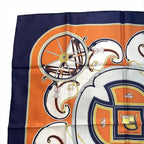 Hermes Carre 90 Large All Over Pattern Scarf Silk Orange — view 4