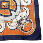 Hermes Carre 90 Large All Over Pattern Scarf Silk Orange — view 7