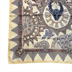Hermes Carre 90 All Over Pattern Scarf Silk Yellow — view 7