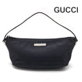 Gucci Logo Canvas Leather Mini Pouch Hand Black