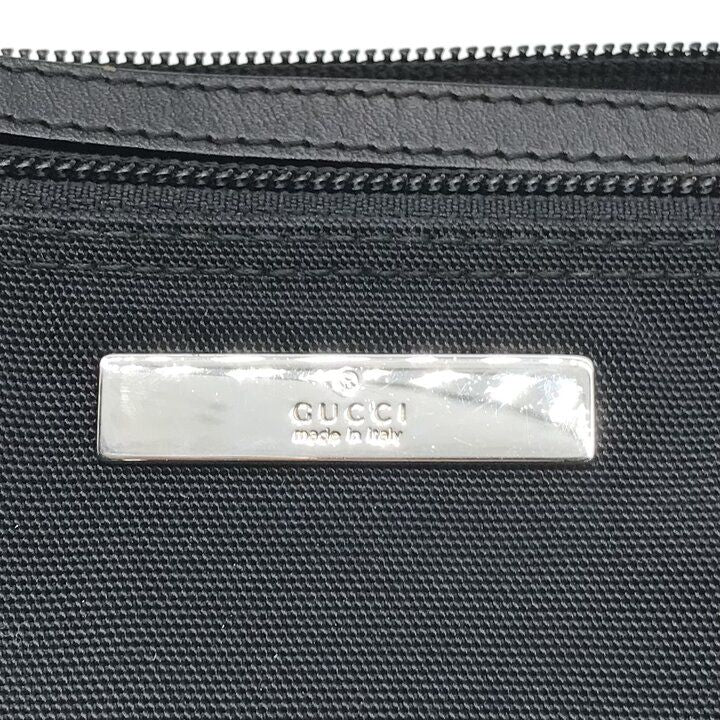 Gucci Logo Canvas Leather Mini Pouch Hand Black — view 9