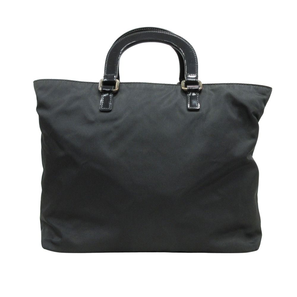 Prada 2-Way Nylon Leather Hand Tote Shoulder Bag Logo Black — view 3