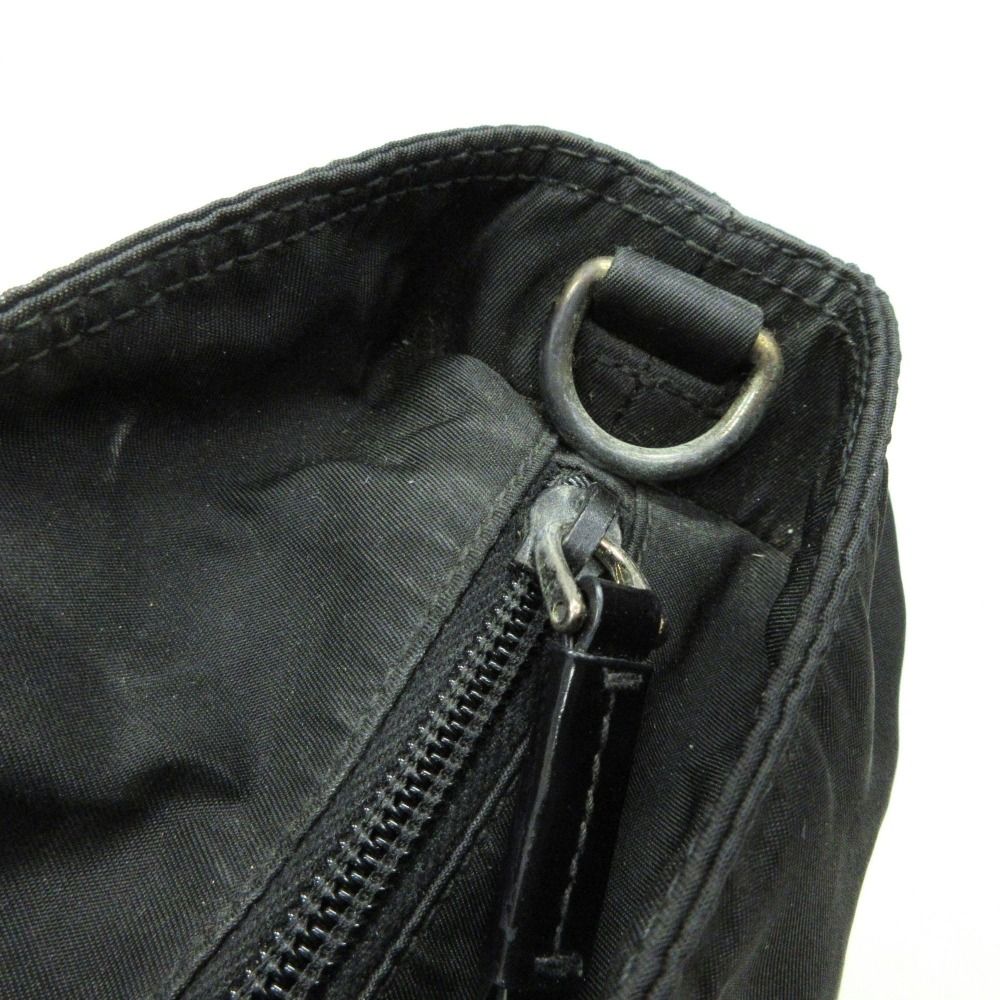 Prada 2-Way Nylon Leather Hand Tote Shoulder Bag Logo Black — view 9
