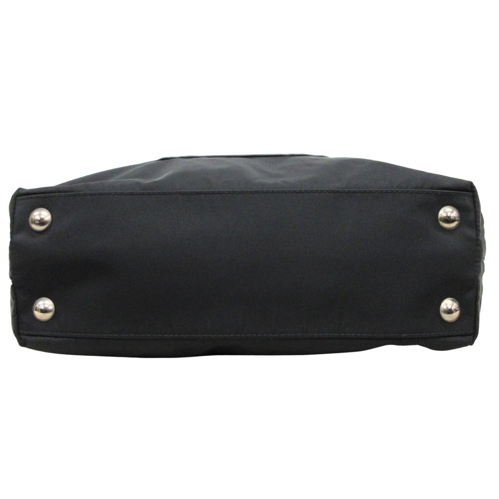 Prada 2-Way Nylon Leather Hand Tote Shoulder Bag Logo Black — view 5