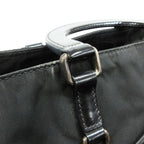 Prada 2-Way Nylon Leather Hand Tote Shoulder Bag Logo Black — view 7