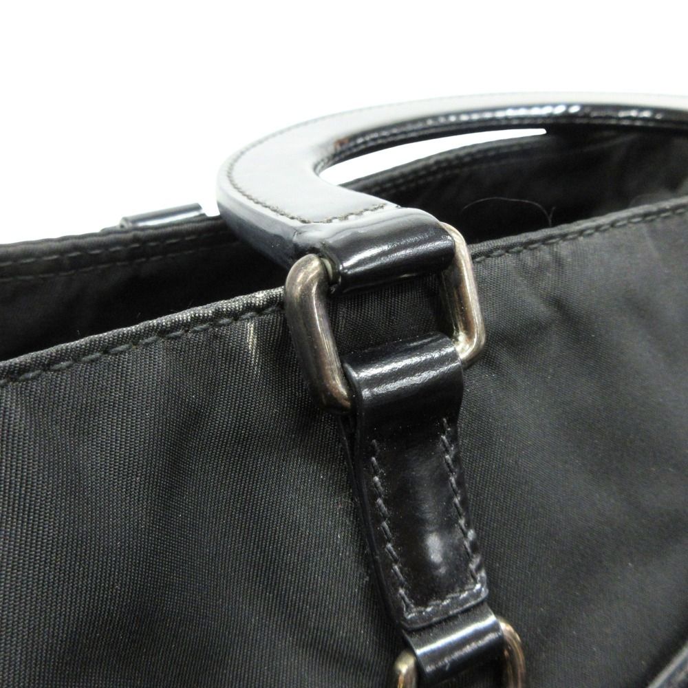 Prada 2-Way Nylon Leather Hand Tote Shoulder Bag Logo Black — view 7