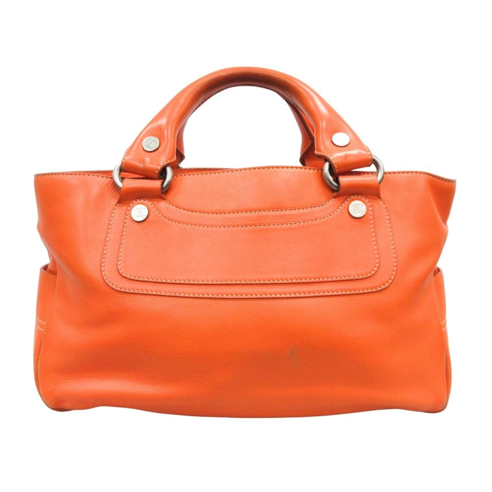 Celine Boogie Hand Tote Leather Log Macadam Vintage Orange