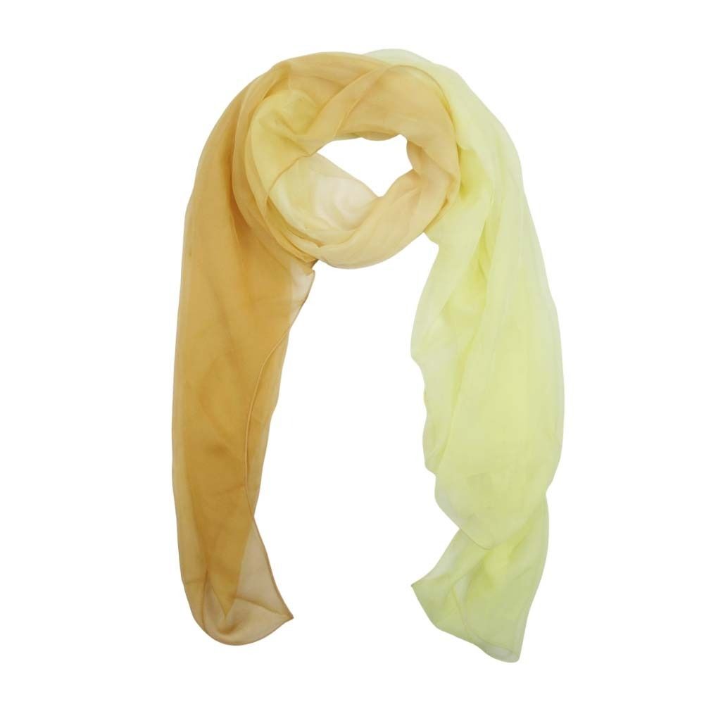 Hermes Silk Chiffon Gradient Scarf Logo Shawl Sheer — view 2