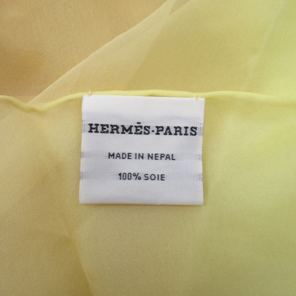 Hermes Silk Chiffon Gradient Scarf Logo Shawl Sheer — view 6