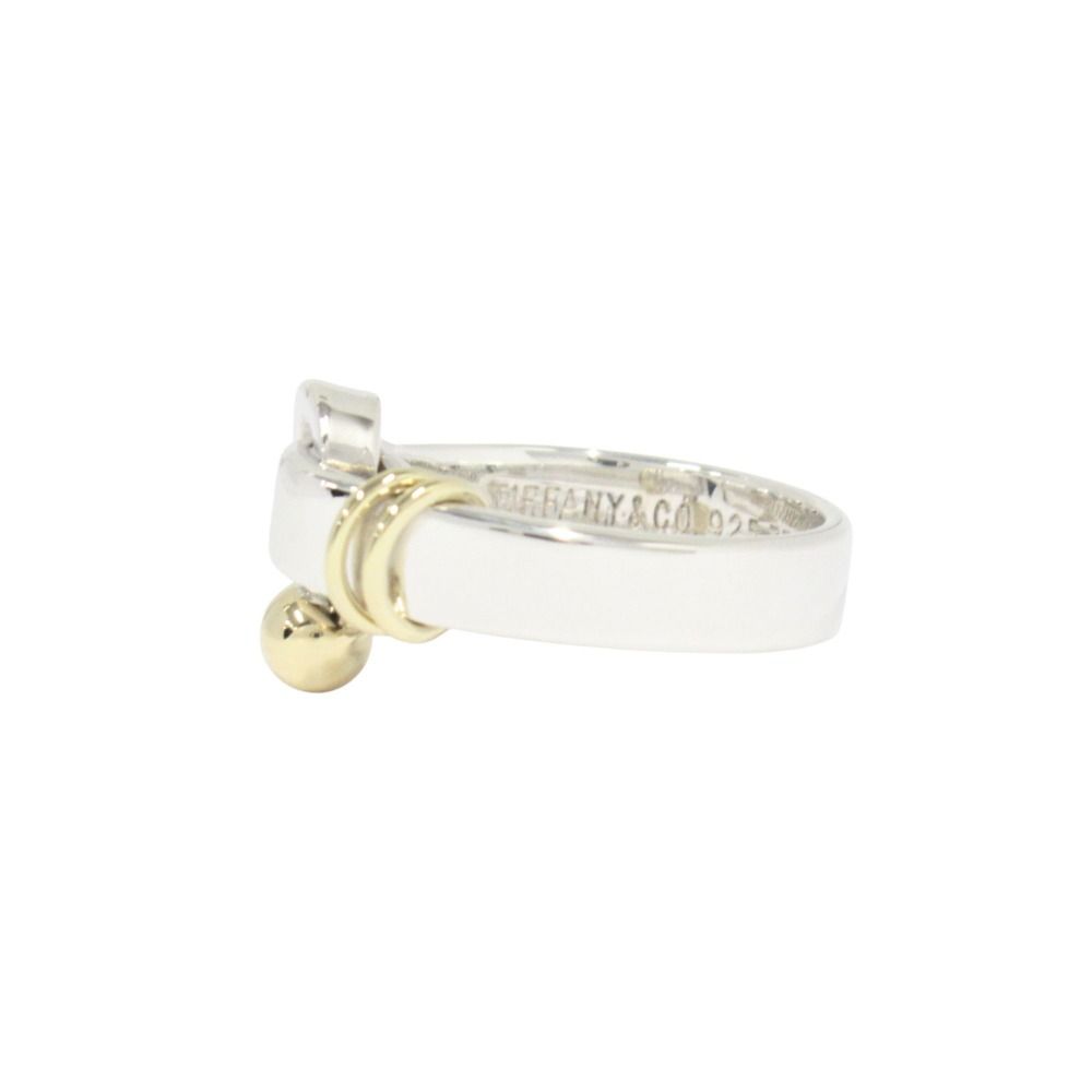 Tiffany & Co Polished 18k Combination Hook Eye Ring Silver Yellow Gold — view 2