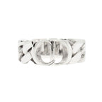 Dior Polished CD Icon Chain Link Ring S Silver