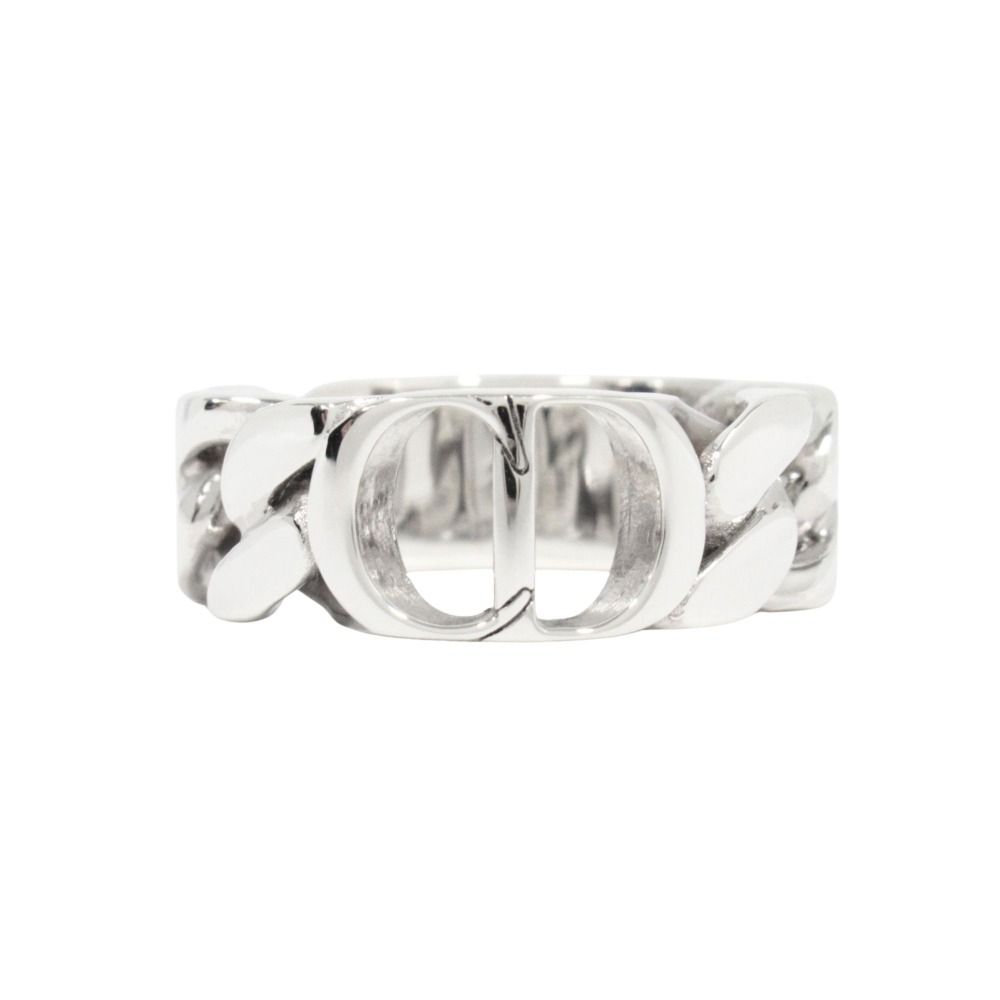 Dior Polished CD Icon Chain Link Ring S Silver