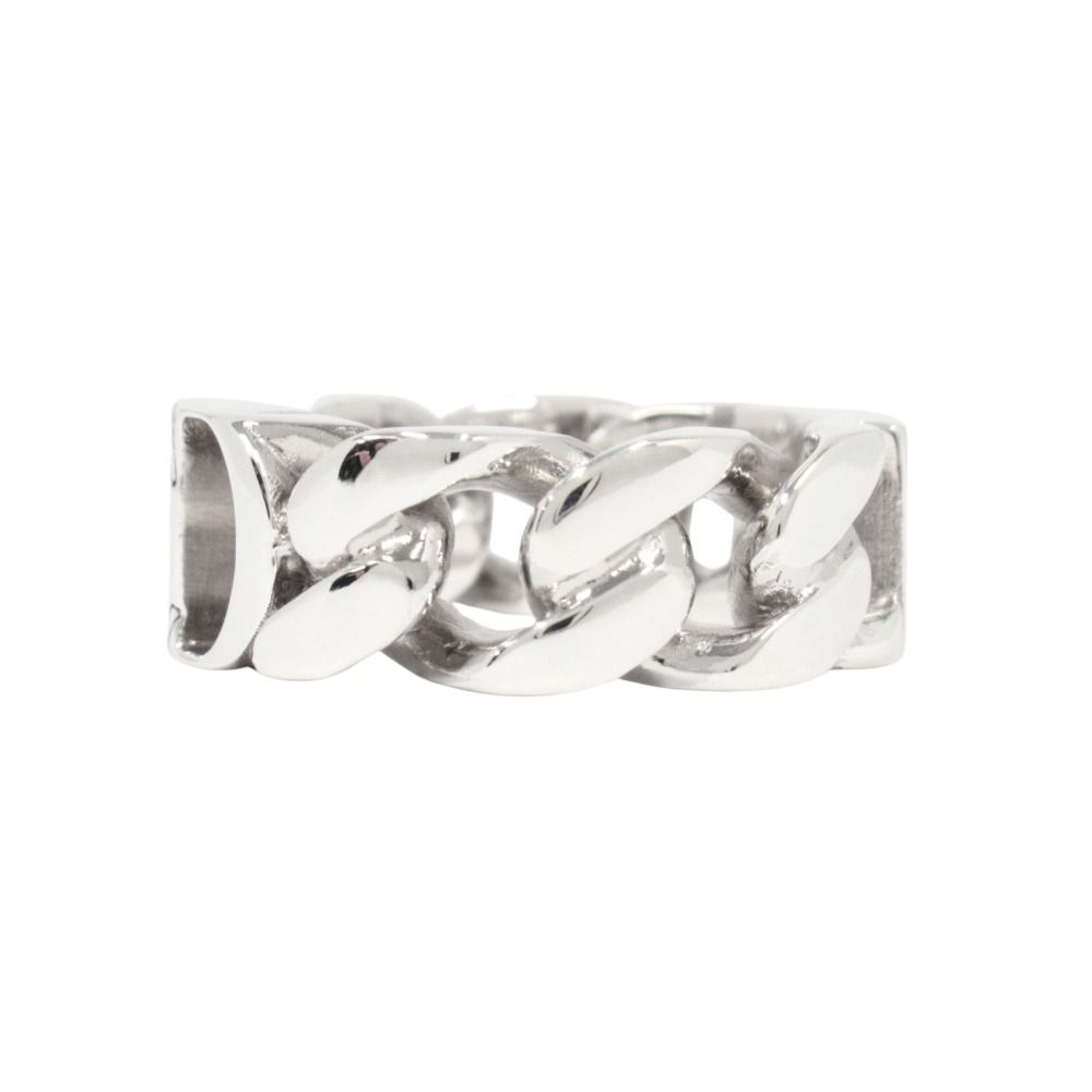 Dior Polished CD Icon Chain Link Ring S Silver — view 2
