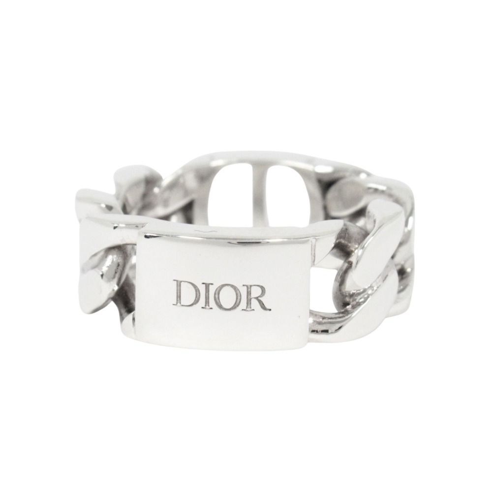 Dior Polished CD Icon Chain Link Ring S Silver — view 3