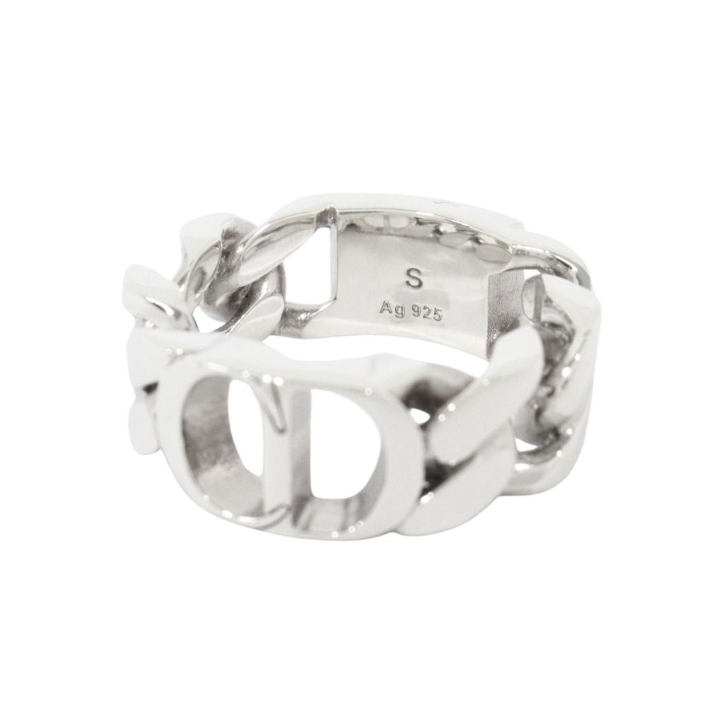 Dior Polished CD Icon Chain Link Ring S Silver — view 4