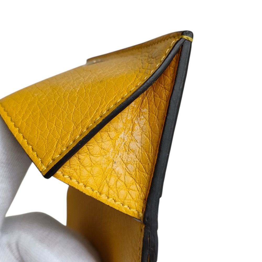 Fendi Leather Baguette Card Bifold Coin Case Yellow — view 6
