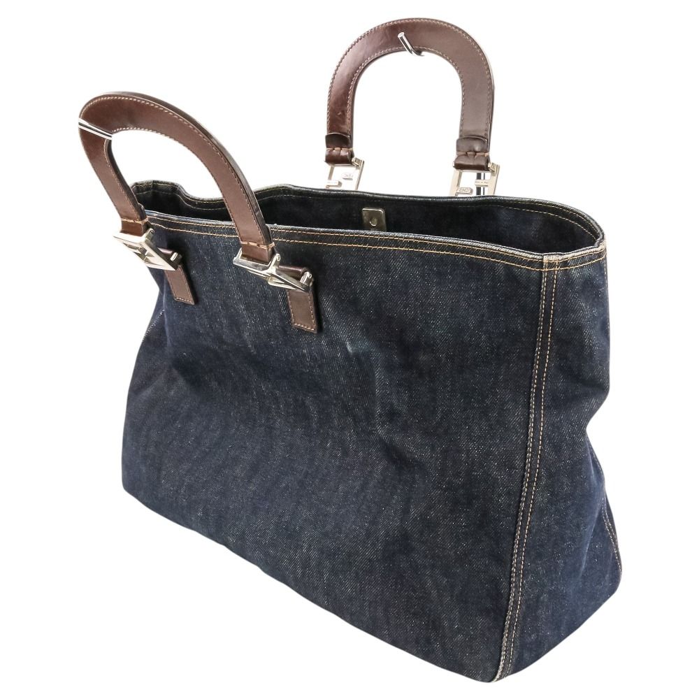 Fendi Vintage Denim Tote 008 Indigo — view 6