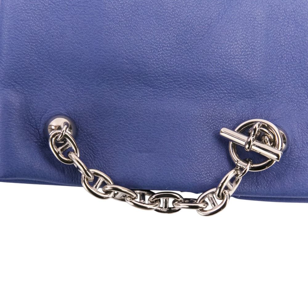 Hermes Bonnie Chaine D'ancre Chain Lambskin Gloves 7.5 Blue — view 7