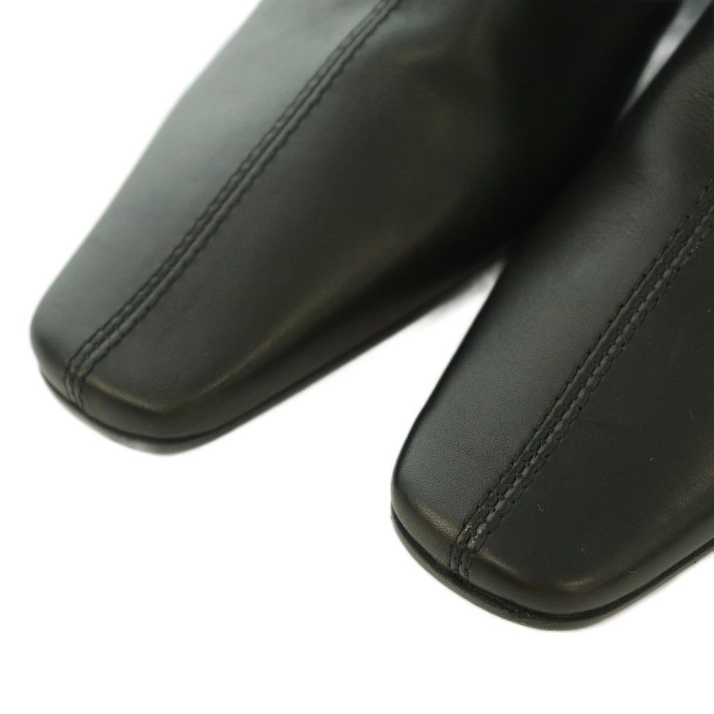 Gucci Long Boots Square Toe Low Heels Leather 35.5 Black BB — view 4