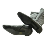 Gucci Long Boots Square Toe Low Heels Leather 35.5 Black BB — view 6